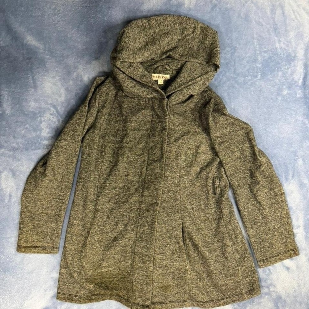 Merona grey hooded sweater dress with pockets women‎ Size L